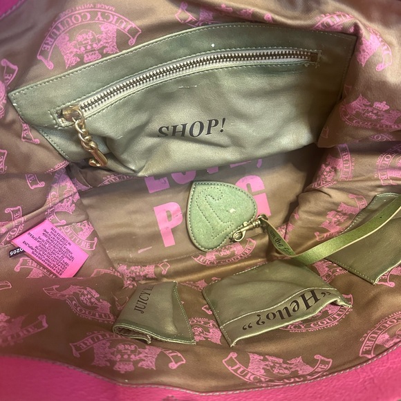 Vintage Juicy Couture Pink and Green Straw Beach Tote! - Picture 10 of 10